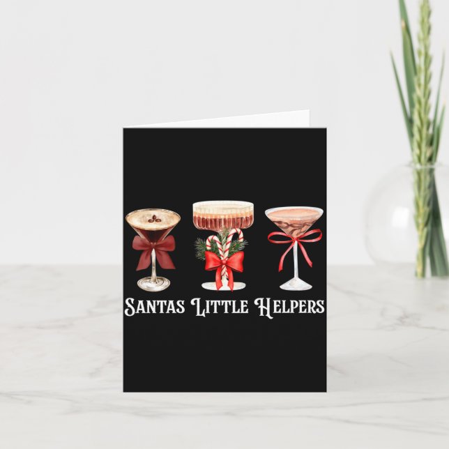 Carte Funny Santa's Little Helper Martini Tail Merry Chr (Devant)