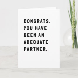 Carte Funny Sarcastic Black and White Text Grey Card