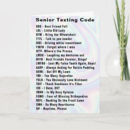 Carte Funny Senior Texting Code