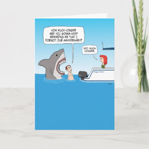 Carte Funny Shark Revenge Anniversaire oublié