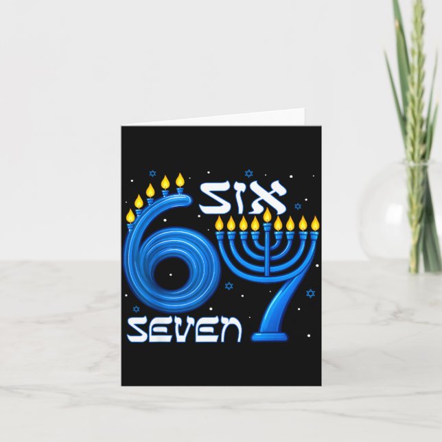 Carte Funny Six Seven 67 Meme Sarcastic Hanukkah Chanuka (Devant)