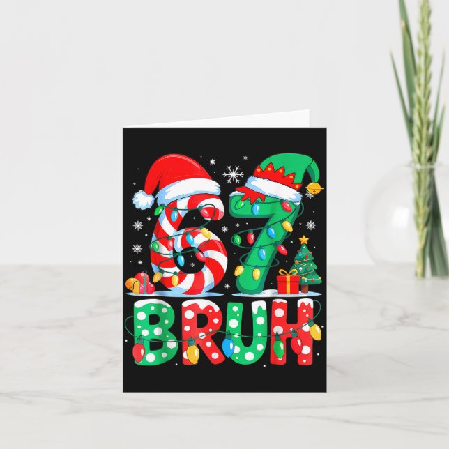 Carte Funny Six Seven 6 7 Meme Christmas Family Xmas San (Devant)