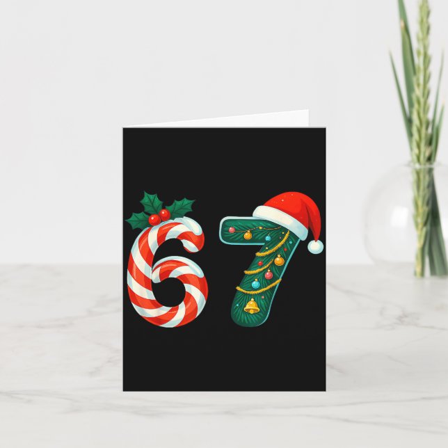 Carte Funny Six Seven 6 7 Meme Christmas Family Xmas San (Devant)