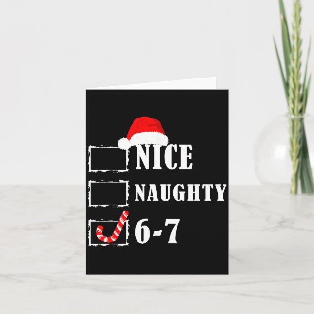 Carte Funny Six Seven 6-7 Meme Nice Naughty 67 Christmas (Devant)