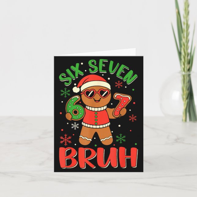 Carte Funny Six Seven Bruh Gingerbread Christmas Costume (Devant)