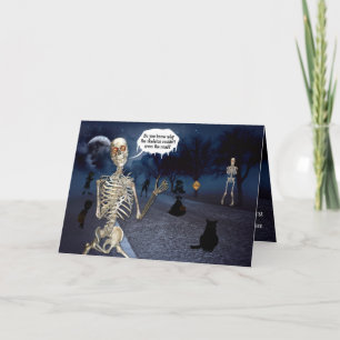 Carte Funny Skeleton Tells a Joke Halloween
