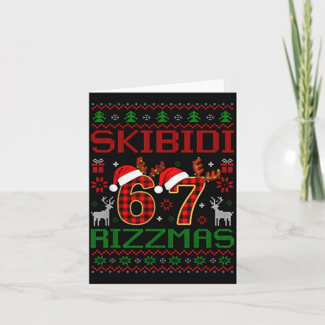 Carte Funny Skibidi Rizzmas Meme Ugly Christmas Vibes Xm (Devant)