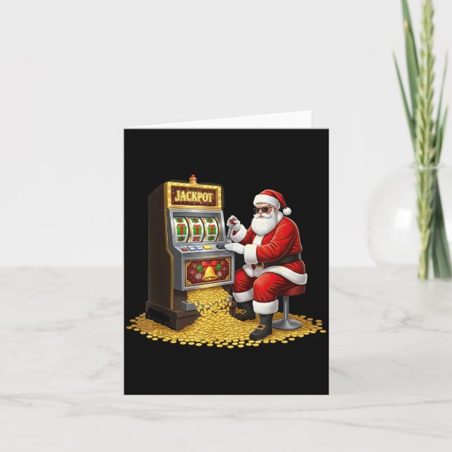 Carte Funny Slot Machine Santa Christmas Graphic Casino  (Devant)