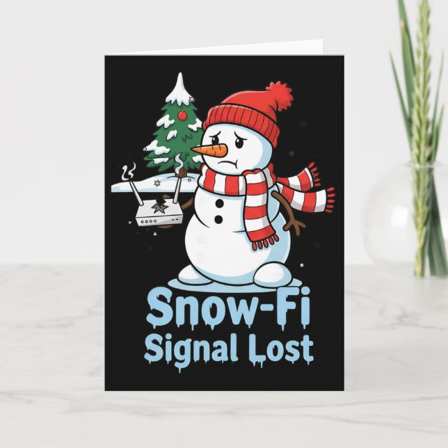Carte Funny Snow-fi Signal Lost Snowman Christmas Design (Devant)