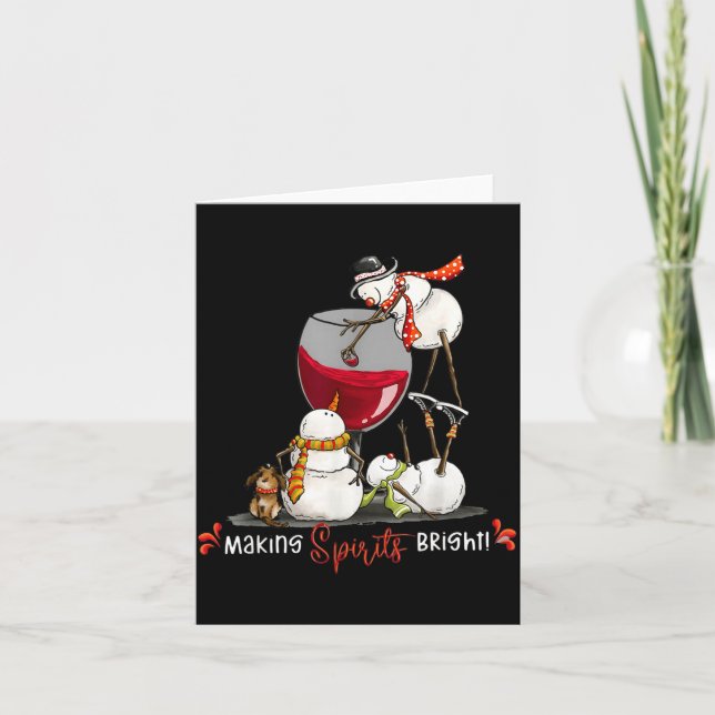 Carte Funny Snowman Wine Christmas Holiday  (Devant)