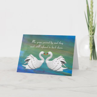 Carte Funny Swan Heart Anniversary Card