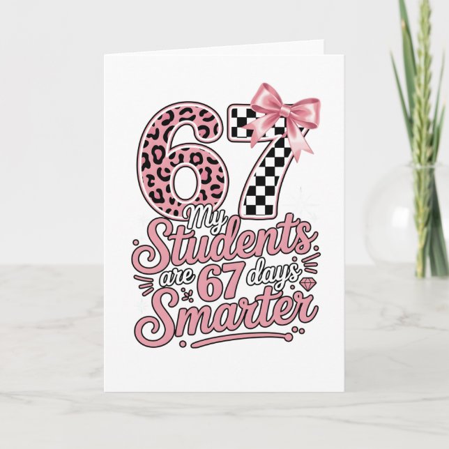 Carte Funny Teacher 67 Days Smarter Students Classroom (Devant)