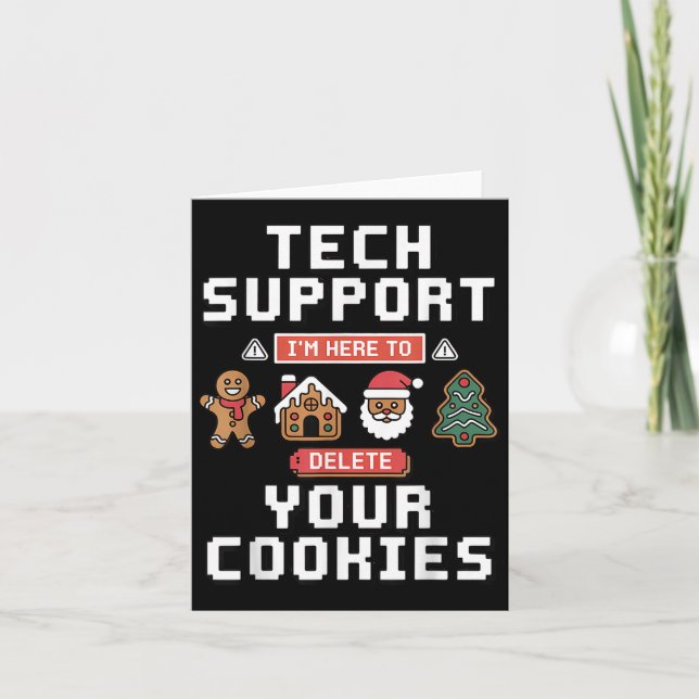 Carte Funny Tech Suprt Here To Delete Cookies Xmas Men W (Devant)