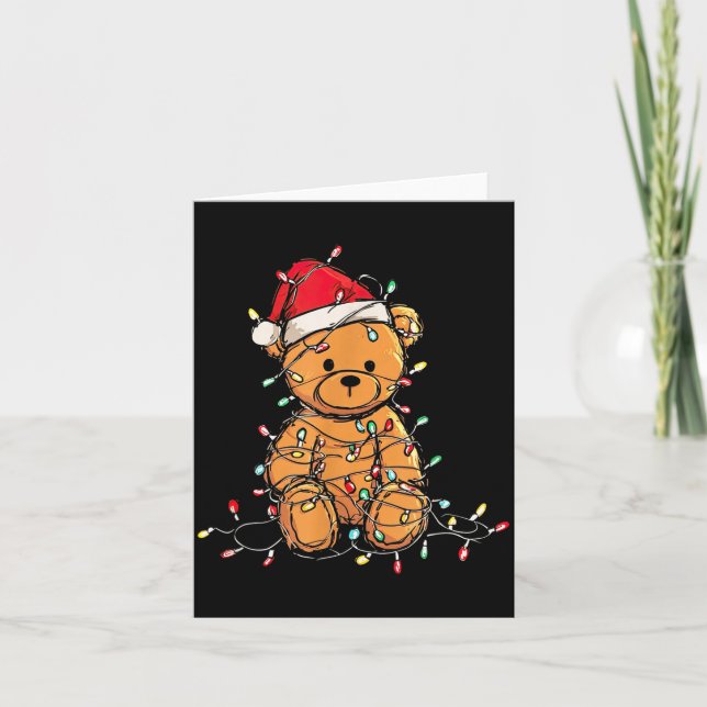 Carte Funny Teddy Bear Christmas Graphics Lights Lover  (Devant)