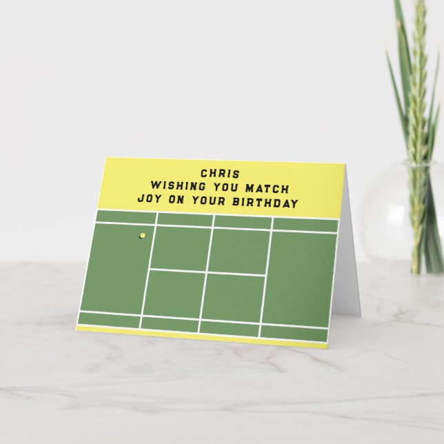 Carte Funny Tennis Anniversaire (Devant)