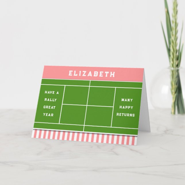 Carte Funny Tennis Anniversaire (Devant)