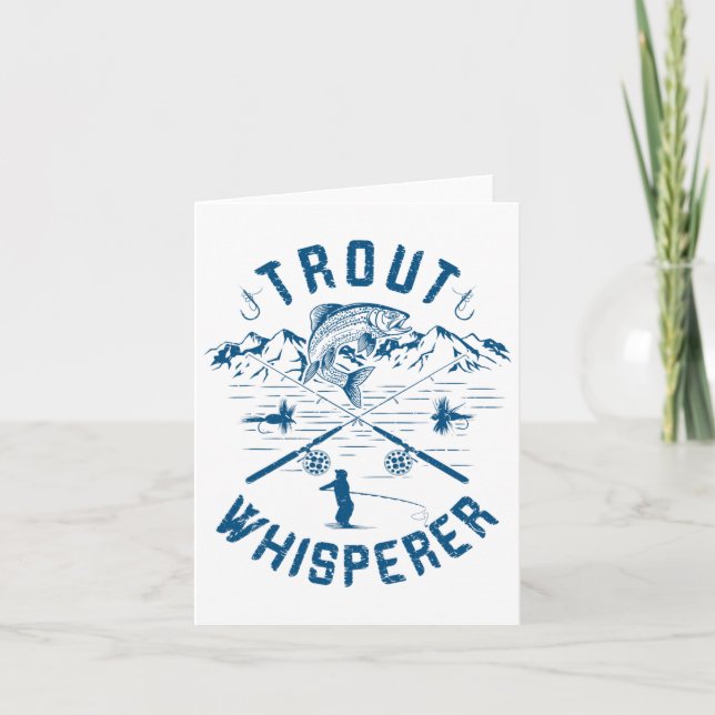 Carte Funny Trout Fly Fishing Birthday Christmas Fathers (Devant)
