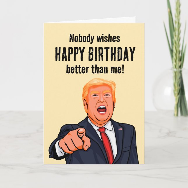 Carte Funny Trump Joyeux anniversaire (Devant)