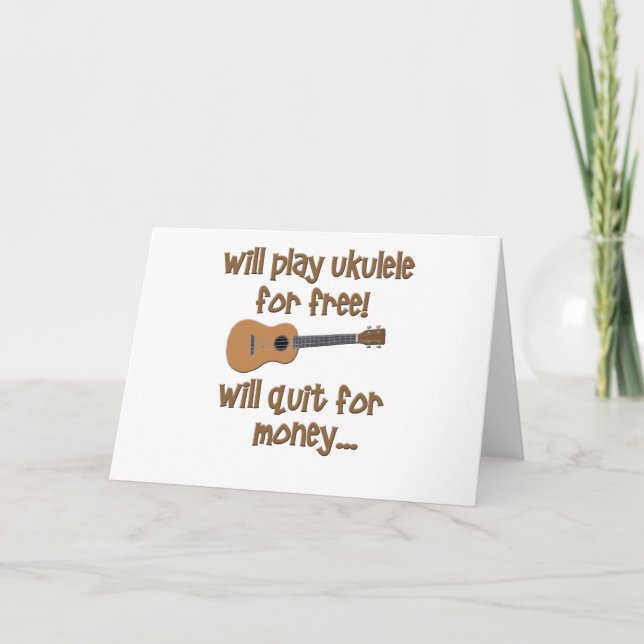 Carte Funny Ukulele (Devant)