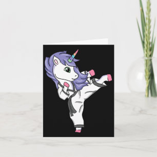 Carte Funny Unicorn Karate Girl I Taekwondo Martial Arts