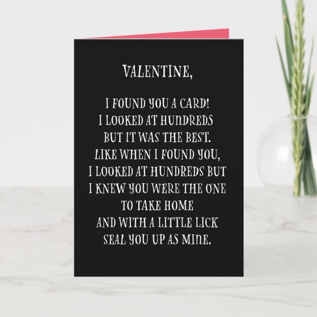 Carte Funny Valentine Poem Card (Devant)
