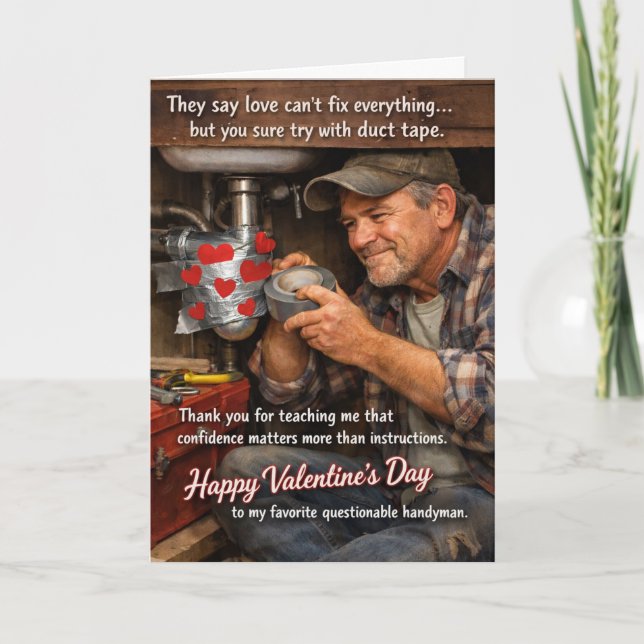 Carte Funny Valentine’s Cards for Dads (Devant)