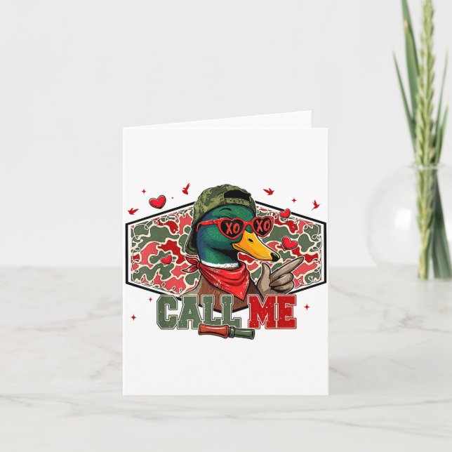 Carte Funny Valentines Day Call Me Duck Hunting Men Wome (Devant)