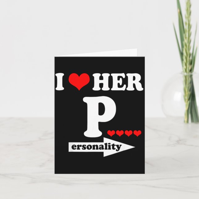 Carte Funny Valentine's Day Couple Matching I Love Her I (Devant)