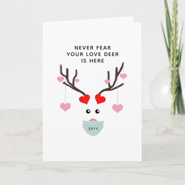 Carte Funny Valentines Day Poème Amour Nom du Cerf (Devant)
