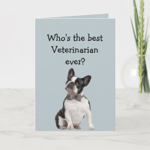Carte Funny Veterinarian Thank You Wishes Boston Terrier