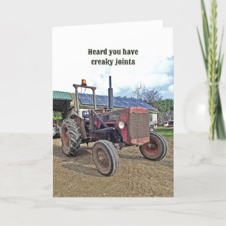 Carte Funny Vieux Tracteur fermier obtenir bien Hip Knee