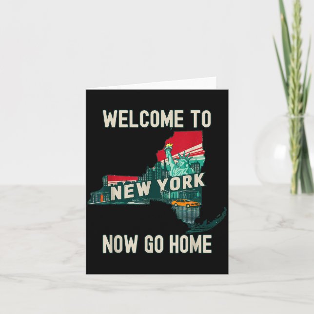 Carte Funny Welcome To New York Retro Design, Funny New  (Devant)