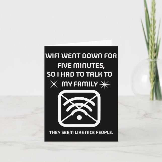 Carte Funny Wifi Went Down Quote Computer Nerd Gift  (Devant)