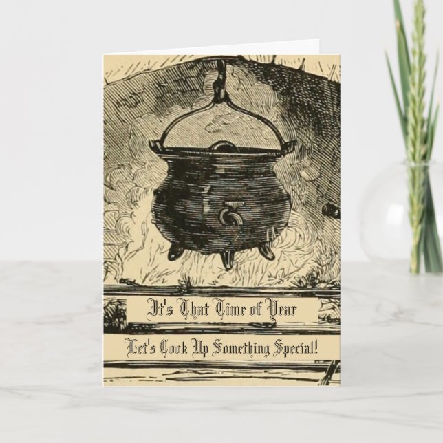 Carte Funny Witches Cauldron Happy Card Halloween (Devant)