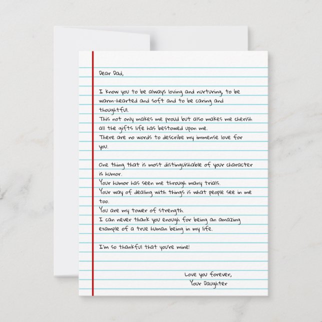 Carte Funny Write Letter To Dad for Father's Day Card (Devant)