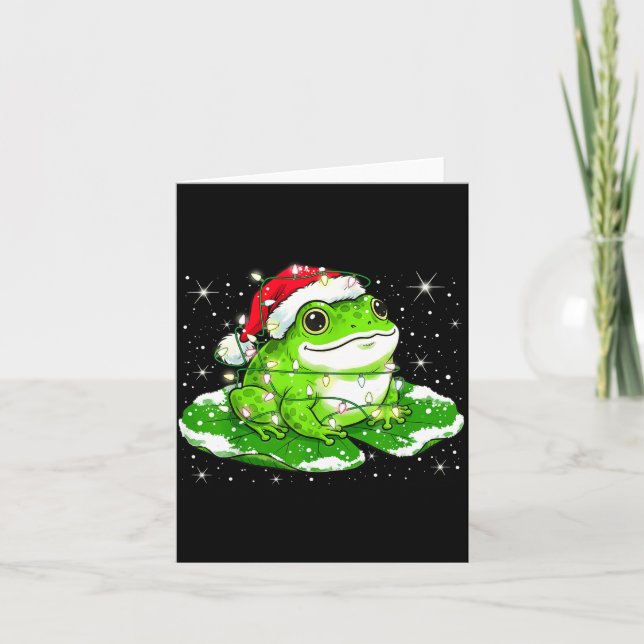 Carte Funny Xmas Lights Frog Cute Toad Frogs Women Men K (Devant)