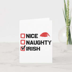 Carte Funny Xmas Père Noël Nice Naughty Irish Christmas