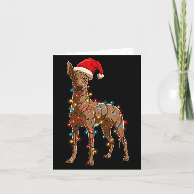 Carte Funny Xoloitzcuintli Christmas Graphic Dog Lights  (Devant)