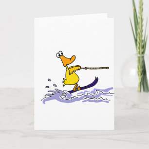 Carte Funny Yellow Duck Water Ski