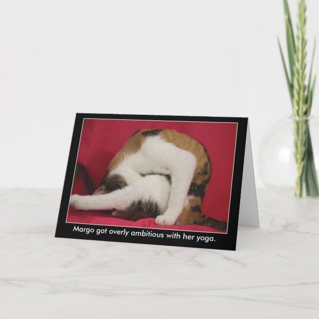 Carte Funny Yoga Cat Birthday (Devant)