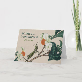 Carte Funny Yom Kippour pour notre fils qui prie Mantis