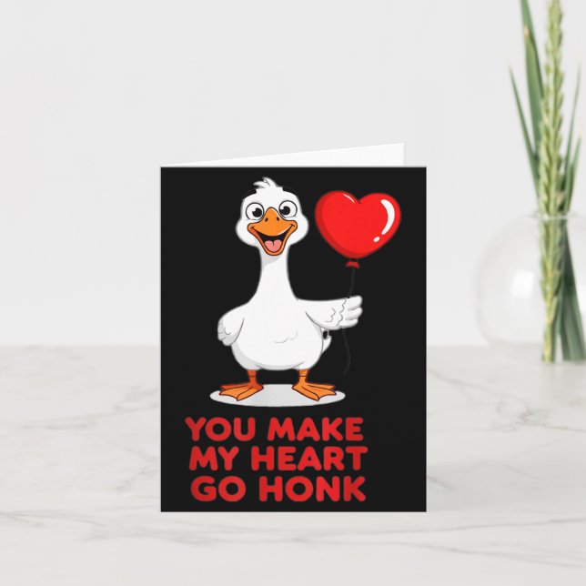 Carte Funny You Make My Heart Go Honk Matching Valentine (Devant)