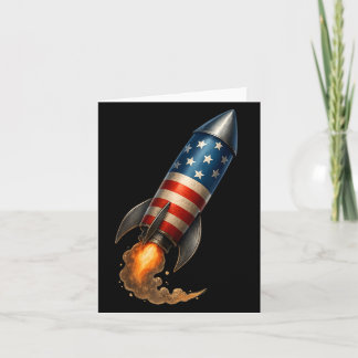 Carte Fusée américaine patriotique 4 juillet Indépendanc