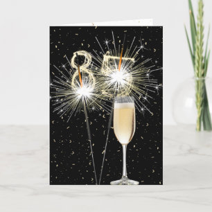 Carte Fusées pour 85e anniversaire avec du vin blanc