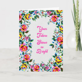 Carte Futur Bright Floral Graduation & Celebration Card