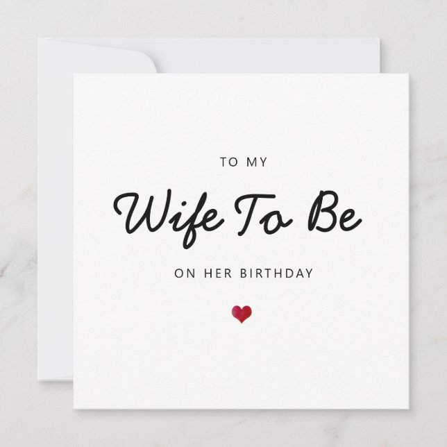 Carte future femme coeur romantique simple heureux anniv (Devant)
