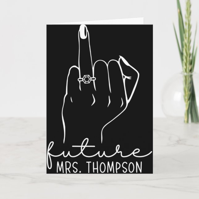 Carte Future Mrs. Thompson New Bridal To Be Fiance Bache (Devant)