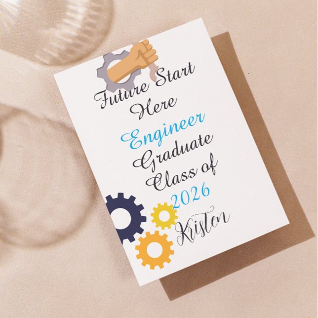 Carte Future starts now.Personalized engineer graduation (Créateur téléchargé)