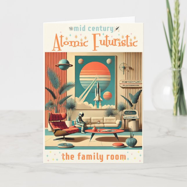 Carte Futuriste atomique Floride Espace Age Chambre Fami (Devant)