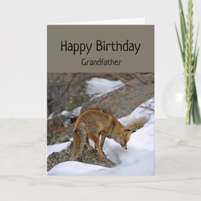 Carte G Grand-père Merveilleux Anniversaire Fox Animal C (Devant)